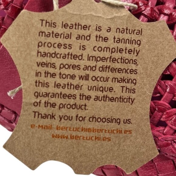 Bertuchi Genuine Leather Slip-On Mules Flats Loafers Woven Dark Pink Size 38 - Picture 13 of 16